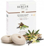 Maison Berger Luxury Car Diffuser Refill Set – Ceramic Inserts for Vent Clip Diffusers, 4-Week Passive Diffusion, Premium In-Car Fragrance Refill, Made in France (Under the Olive Tree)
