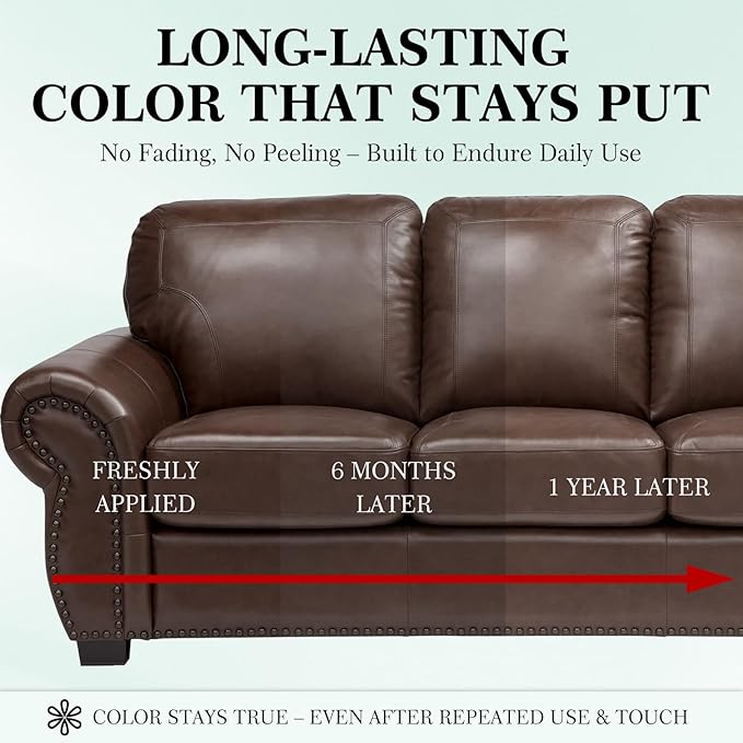 Leather Color Restorer, Leather Recoloring Balm, Scratch Remover, Leather Dye, Leather Paint with Leather Conditioner, Leather Repair Kit for Furniture Couches Car Seats Shoes, Dark Gray