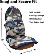 Car Seat Cover Protector Front Seats,for Gym Workout,Running,Swimming,Beach and Hiking,Waterproof Sweat Towel Bucket Seat Covers for Cars SUV Trucks (Camouflage, 2Pcs)