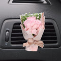 uxcell Pink Small Bouquet Car Air Freshener Vent Clips, Mini Decorative Rose Bouquet with Fragrance Diffuser for Women, Automotive Air Freshener Decoration, Style 1