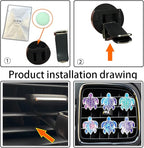 6 Pcs Sea Turtle Air Vent Clips, Cute Sea Turtle Car Air Fresheners Vent Clips Air Conditioning Outlet Clip Funny Decoration Interior Decor Car Accessories for Women Men