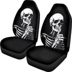 ELEQIN Goth Skull Universal High Back Fashion Car Seat Covers for Car Truck Suvs,sedans,Vehicles,Airbag Compatible Front Car Seat Covers 2 Pack