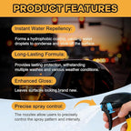 Nano Hydrophobic Ceramic Coating, 300ml Car Coating Spray Kit,Easy-to-Spray Auto Paint Protection, Includes Microfiber Cloth for Vehicle Shine & Protection