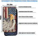 Bald Eagle American Flag Car Windshield Sunshade Folding, UV Rays Sun Shade Visor Protector, Universal Fit for SUV, Truck, Sedan, Easy to Install and Remove