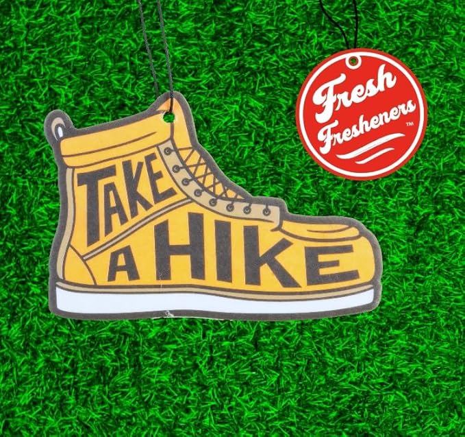 Outdoor Adventure Car Air Freshener 4 Pack Scented With Premium Oils By Fresh Fresheners (Take a Hike Boot)
