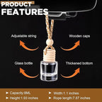 Domensi 800 Pieces Hanging Car Diffuser Air Freshener Bottle Bulk Empty Glass Refillable Perfume Bottles Oil Diffuser Aromatherapy Pendant for Auto Interior Ornaments Decor (Clear)