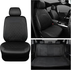 Universal Deluxe Pu Luxury Vinyl Faux Leather Car Seat Covers Full Set, Airbag Compatible, Breathable, Fit for Cars, Trucks, SUV (All Black)