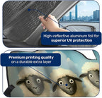 GENANY Cute Sheep Windshield Sun Shade for Car SUV Truck (55x30 Inches), Sun Shade Windshield, Shades for Front Windows, Spring Car Decor