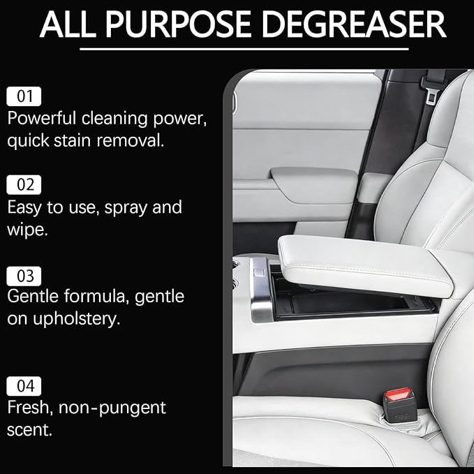 Car Interior Cleaner - Automotive Detailing Agent, Dashboard Protectant with Advanced UV Shield Protection, Upholstery Stain Remover, Vinyl Trim Restorer, Car Maintenance Spray for Deep Cleaning