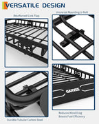 Garvee Universal Roof Rack Cargo Carrier Basket, 200 Lbs Capacity Rooftop Cargo Rack, Car Top Luggage Holder Basket Heavy Duty for SUVs, Trucks, Vehicles