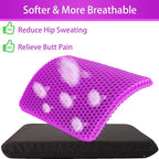 Gel Seat Cushion for Long Sitting (Large & Thick), Soft & Breathable, Gel Cushion for Wheelchair, Gel Chair Cushion for Hip Pain, Gel Seat Cushion for Office Chair (Black Cover)