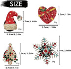 Set of 4 Bling Christmas Car Air Freshener Vent Clips, Crystal Rhinestone Sparkly Air Conditioning Outlet Decorative Clip Charms Cute Car Interior Accessories