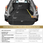 F-color SUV Cargo Liner for Dogs, Upgraded Extra Large Water Resistant Pet Cargo Cover Dog Seat Cover Mat for SUVs with with Bumper Flap for Full-Size SUVs Vans, Black