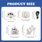 4PCS Bling Air Freshener Vent Clip, Crystal Diamond High Heel Shoe Bag Crown Perfume Bottle Car Diffuser Vent Clip Cute Bling Accessories Decoration for Women (Silver)