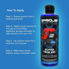 PROJE' Alpha Trim Gel - Plastic Restorer - Easy To Use Trim Coat for Cars - Restores Original Appearance - Long Lasting Shine - Auto Detailing Supplies - 16 Fl Oz Premium Car Care