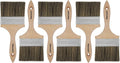 Double Thick Chip Paint Brush, 6 Pack, 4 inch / 100mm Stain Brushes for Painting Walls and Fence Staining, Wooden Handle Masonry Paintbrush for Varnish, Paste, Gesso and Limewash