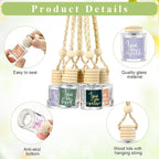 20 Pcs Inspirational Gifts Bulk Empty Glass Car Air Freshener Diffuser Hanging Employee Appreciation Thank You Gifts for Staff Coworker Office Nurse Teacher Volunteer Hanging Decor