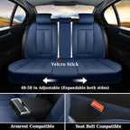 Coverado Car Seat Covers Full Set, Seat Covers for Cars, Car Seat Covers Front Seats and Back Car Seat Protector Waterproof, Leather Car Seat Cushion Universal Fit for Most Cars Blue