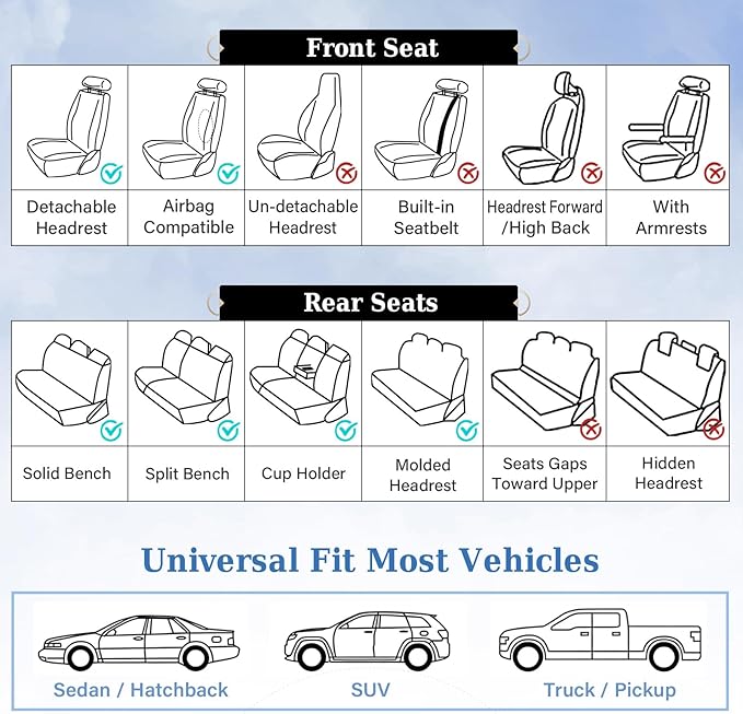 Coverado Car Seat Covers Full Set, Waterproof Nappa Leather Seat Covers for Cars, Front and Back Car Seat Protector, Luxury Car Seat Covers, 5 Seats Universal Red Car Seat Cover Fit for Most Cars