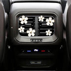 Daisy Air Vent Clips: 6 Pcs Cute Flower Air Conditioning Outlet Clip Car Air Fresheners Vent Clips Interior Decor Charm Car Decoration Cute Accessories for Women Girls + Mask Hook(White)