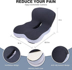 ZUAMEGUMemory Foam Car Seat Cushion – Ergonomic Driver Cushion for Sciatica & Tailbone Pain, Breathable Non-Slip Car Seat Pad for Car, Office Chair, Wheelchair