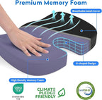 Seat Cushion, Office Chair Cushions, Car Seat Cushion, Non-Slip Sciatica & Back Coccyx Tailbone Pain Relief Chair Pad, Memory Foam Pillow for Computer Desk, Wheelchair, Driving(Black)