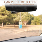 300 Pcs Car Diffuser Bottles with Wooden Cap 4.8ml Empty Glass Perfume Bottles Bulk Hanging Clear Car Diffuser Fragrance Holder Air Fresheners for Aromatherapy(Cylinder)