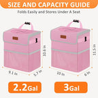 Pink Car Trash Can Cute, Pink Car Accessories for Women Waterproof Automotive Garbage Cans Leak Proof Vehicle Trash Can