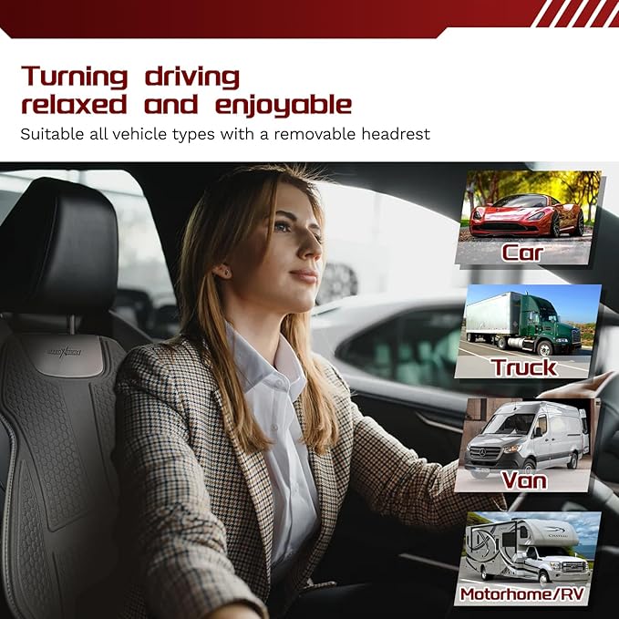 Gel Lumbar Support Pillow & Seat Cover for Car,Seat Cushion for Long Sitting Pressure Relief (2CM Thick), Lumbar Seat Cushion for Car 27.95''x18.89'',Gel Seat Cushion Cover 18.11''x17.13'',Black