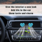 Car Diffuser, Car Air Fresheners Vent Clips, Rhinestone Heart Shaped Crystal Car Air Freshener Vent Clips, Bling Air Vent Clips Bling Inter Decor Accessories Fit for Cars, Trucks (Blue)