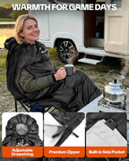 Sportneer Wearable Sleeping Bag for Adults & Kids – Walkable with Arm Zippers, Warm Weather & Cold Waterproof, Compact for Camping, Stadiums, Travel, Backpacking & Car Use