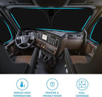 Proadsy Front Windshield and Side Windows Custom Fit 2018-2025 2026 Freightliner Cascadia, Semi-Truck Semi, Commercial & Big Rig Truck Sun Shade Foldable Sun Protector Privacy Cover