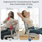 Exclusivo Mezcla Memory Foam Seat Cushion, Ergonomic Tailbone Pain Relief Cushions, Non-Slip Seat Pad for Office Chair and Car Seat, Light Grey