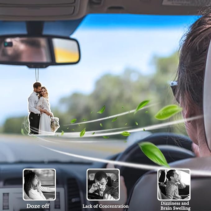 Custom Air Freshener for Car, Personalized Air Fresheners, Custom Double Sided photo Air Freshener, for Wardrobe,Bathroom and Hanging Ornaments (Crop)