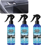 Plastic Restorer for Cars, Car Trim Restorer, Auto Detailing for Refreshing Faded Plastic, Leather, Vinyl and Rubber Trim with Polish, Long Lasting Care (3Pcs)