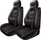 Car Seat Cover for Ford Explorer 2000-2025, Waterproof Durable Compatible Airbag, Premium Leather Seat Protector(2 Seats Luxury,Black Red)