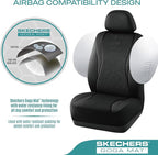 Skechers Car Seat Covers,Leather Seat Covers with GOGA Mat Technology,Waterproof Car Seat Covers Full Sets,Airbag Compatible,Comfort Universal Fit for Most Cars,Vans,Trucks,SUVs,Black