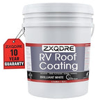 RV Roof Sealant - Professional Flexible Waterproof RV Roof Coating Solar Reflective White Paint for Rubber EPDM TPO Fiberglass Aluminum Camper, Trailer, RV Repair (5 Gallon)