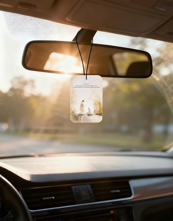 Christian Car Fresheners, 4pcs Jesus Car Accessories Interior, Mirror Decor For Women Man, Air Freshener Hanging For Bathroom Dorm Books Bedroom Drawer, Jesus Christian Accessories Gifts -08