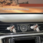 2 Pcs Shiny Bee Vent Clips, Car Diffuser Vent Clip Rhinestone Diamond Interior Decor, Crystal Bee Car Air Fresheners Vent Clips, Car Decoration, Bling Accessories, Silver