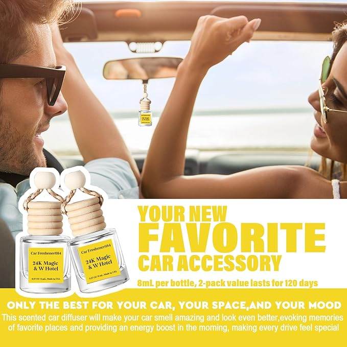 C Classy Car Air Freshener Hanging 2 Pack, Air Fresheners, Hotel Scent Diffuser Oil for Cars, Long-Lasting Fragrance, Cute Car Accessories, C ar Freshener for Women & Men Gift, Made in USA
