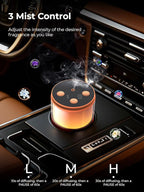 Waterless Diffuser for Essential Oil: Mini Battery Scent Diffuser for Room&Home&Car with 9 Colors LED Light - Aroma Cool Mist Machine Bright Orange