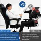Adjustable Airbag Lumbar Support Pillow with Cooling Gel - Customizable Support for Upper Lower Back Pain Relief, Improves Posture, Memory Foam Back Cushion for Office Chair, Car/Truck Seat, Couch