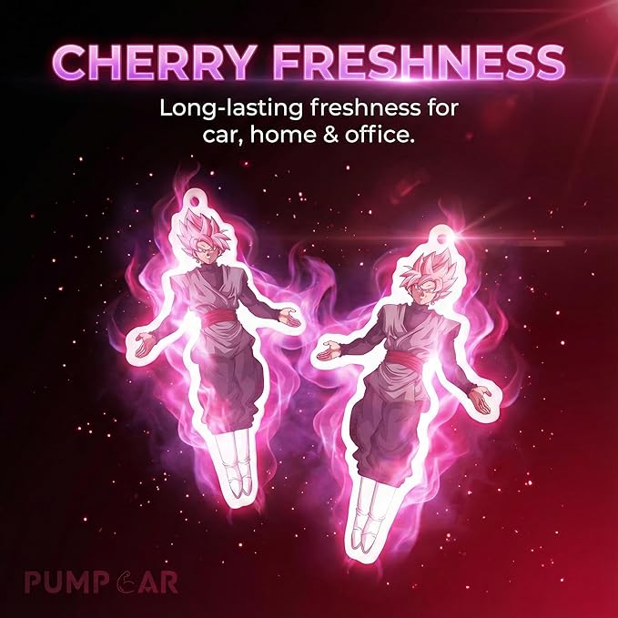 PumpCar car air freshener 2-piece double-sided goku black hanging cherry-scented for rearview mirror Car Interior Accessories Household Gifts