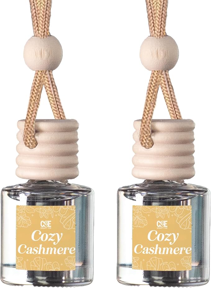 CANDECraftCo Car Air Hanging Fragrance Oil, Car Auto Freshener for Essential Oils, Scents Fragrance Aromatherapy Automobile Diffuser, Long Lasting (Cozy Cashmere)