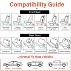 Coverado Car Seat Covers, Front Seat Cover, 2 Pack Waterproof Nappa Leather Seat Covers for Cars, Car Seat Protectors, Driver Seat Cover, Automotive Seat Covers Universal Fit for Most Cars, Gray