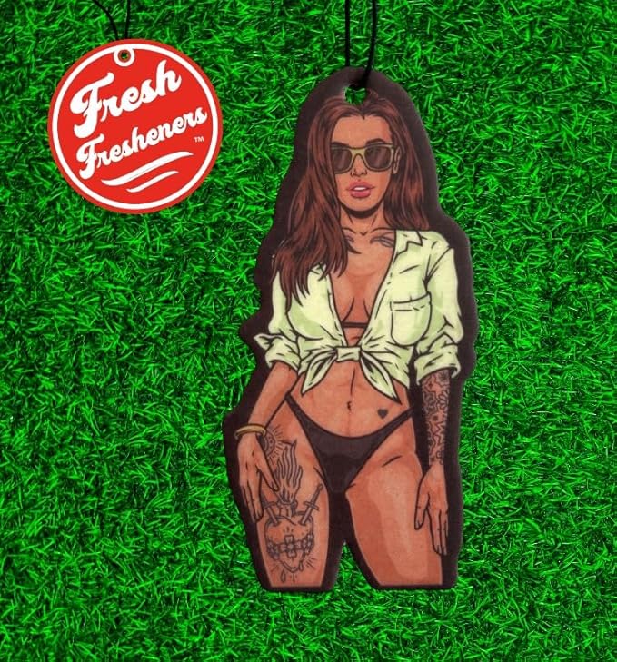 Funny Naughty Unique Car Air Fresheners Scented With Premium Oils By Fresh Fresheners (Sexy Tattoo Woman)