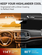 Proadsy 2026 Upgrade Front Windshield Sun Shade Foldable Sunshade Protector Custom Fit 2014-2019 Highlander LE XLE SE Limited Hybrid SUV Accessories