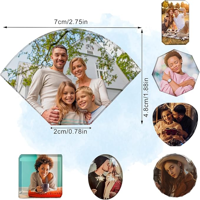 Custom Crystals Car Air Vent Clip with Photo Personalized Picture Car Air Freshener Clips Interior Car Accessories Decoration for Men Women