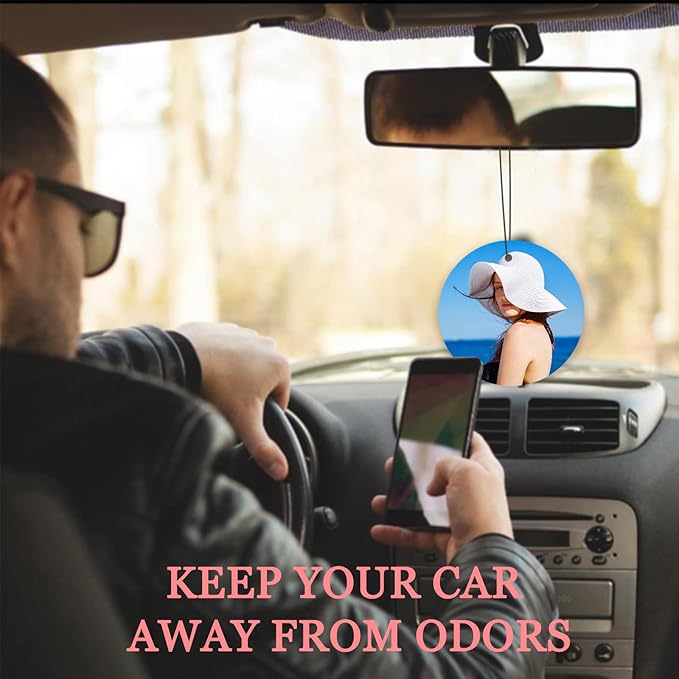Bulk Custom Air Freshener with Picture for Car - Personalized Customized Photo Business Logo Text Air Freshener (Round 4)